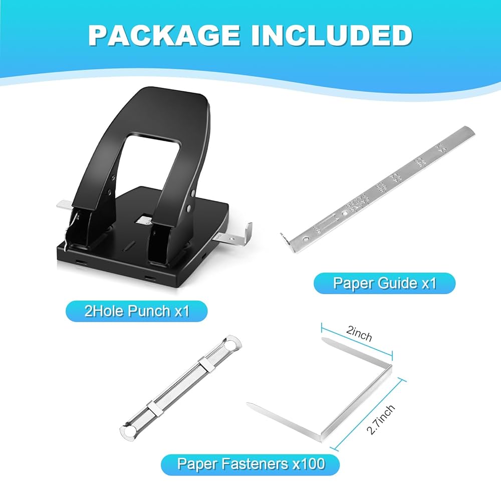 take 2ページ Punch,2-Hole,30Sh,Bk - Grainger