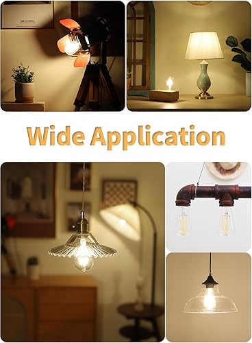 Miniatura 5 de CRLight Bombilla LED Edison regulable de 8 W, equivalente a 800 lúmenes, 3200 K, blanco suave, E26, vintage, transparente, ST64, bombillas LED de