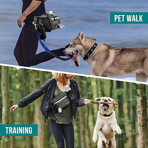 Miniatura 6 de PetAmi Riñonera para perros, bolsa de golosinas para pasear perros, entrenamiento, dispensador de bolsas de excremento integrado, soporte para
