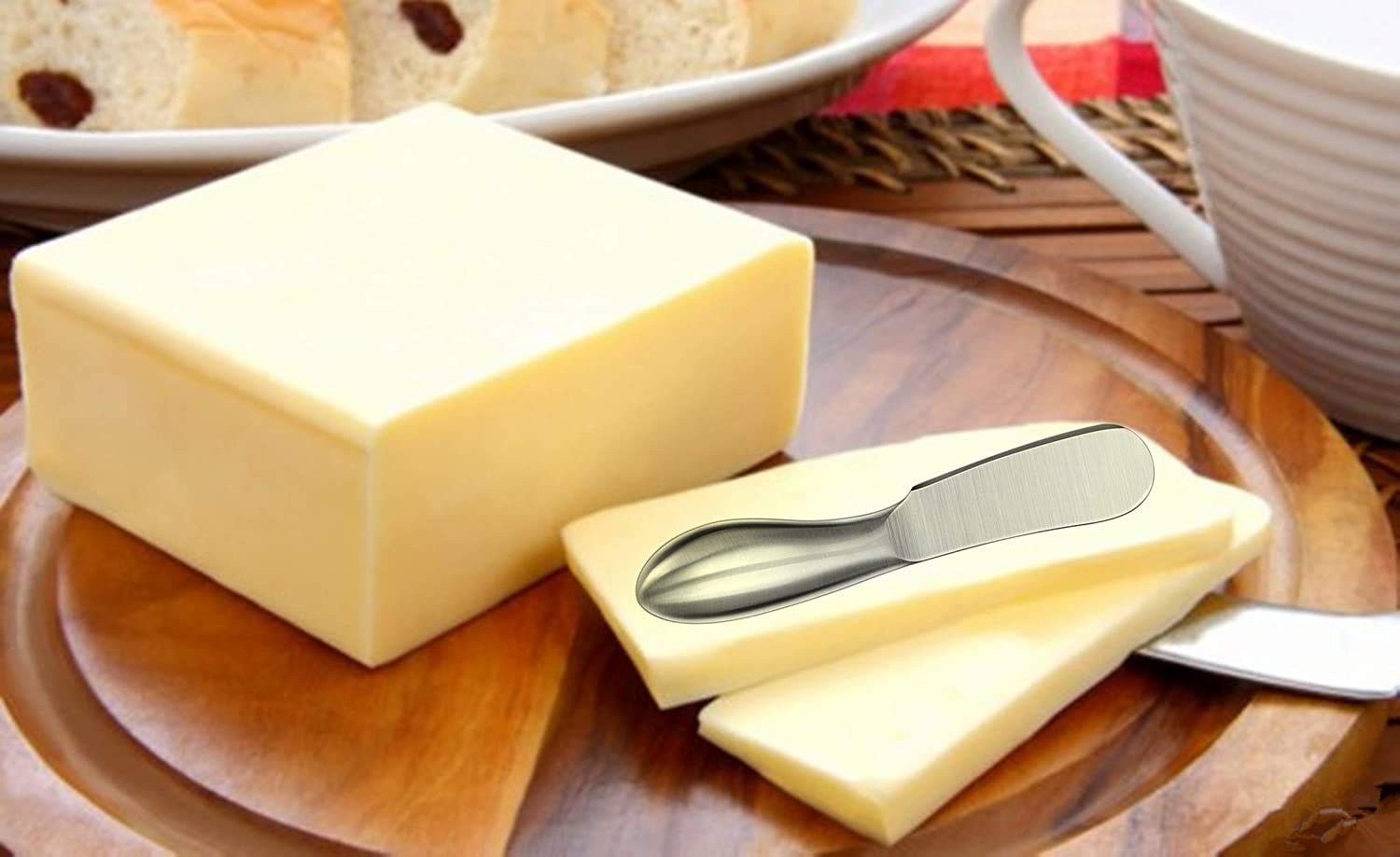 Linwnil Lot de 4 couteaux à fromage et à beurre, mini pinces de service, couteaux à beurre polyvalents en acier inoxydable