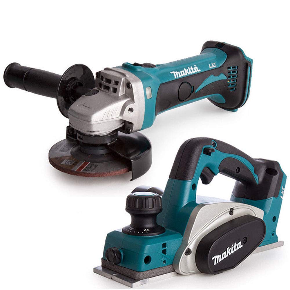 Makita Black Dga452z 18V Lxt Cordless Angle Grinder With Dkp180z 82Mm Planer