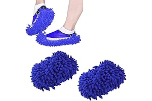 SY Pair Blue Soft Slipper Duster: Effectively Sweep and Mop Floors Hands-Free