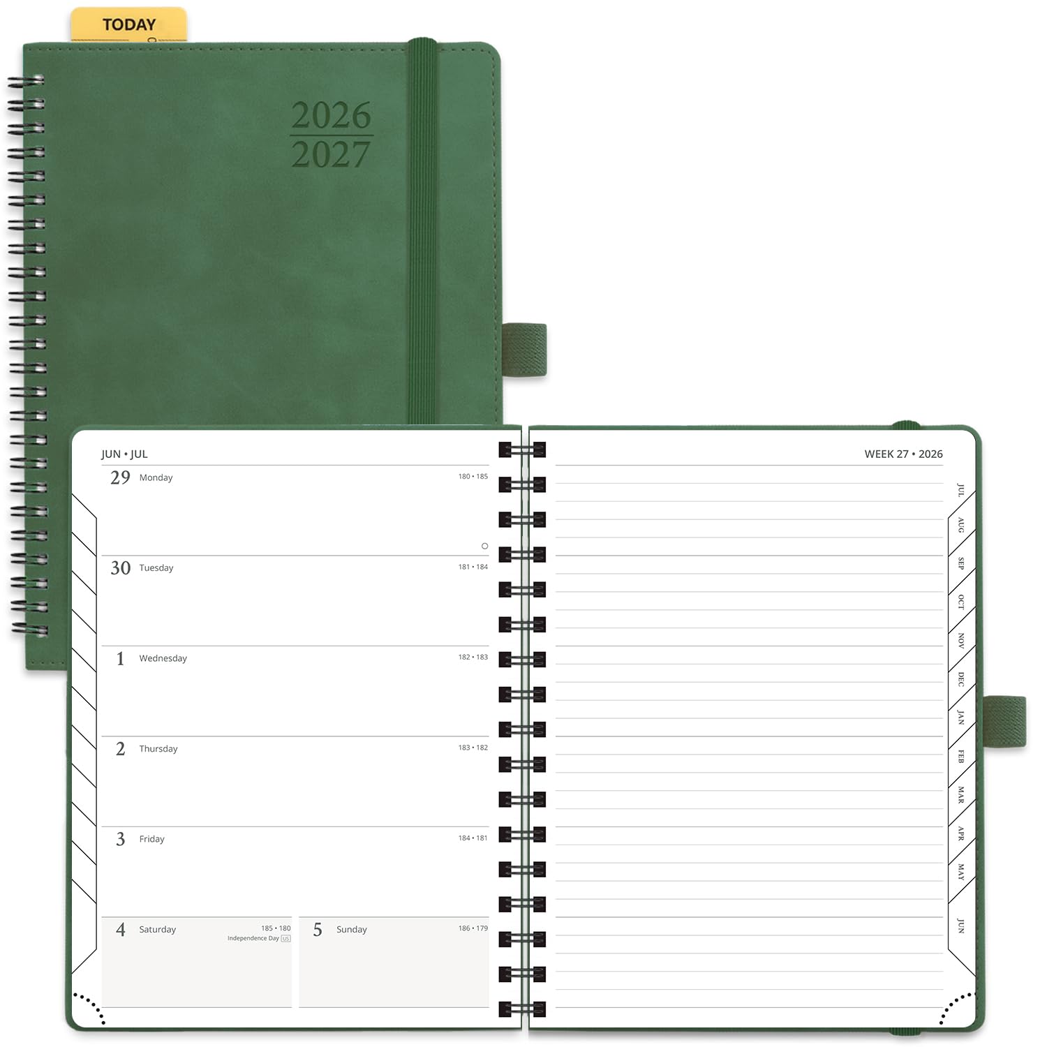 POPRUN Weekly Planner 2026-2027, 6.5" x 8.5", Academic Calendar Notebook
