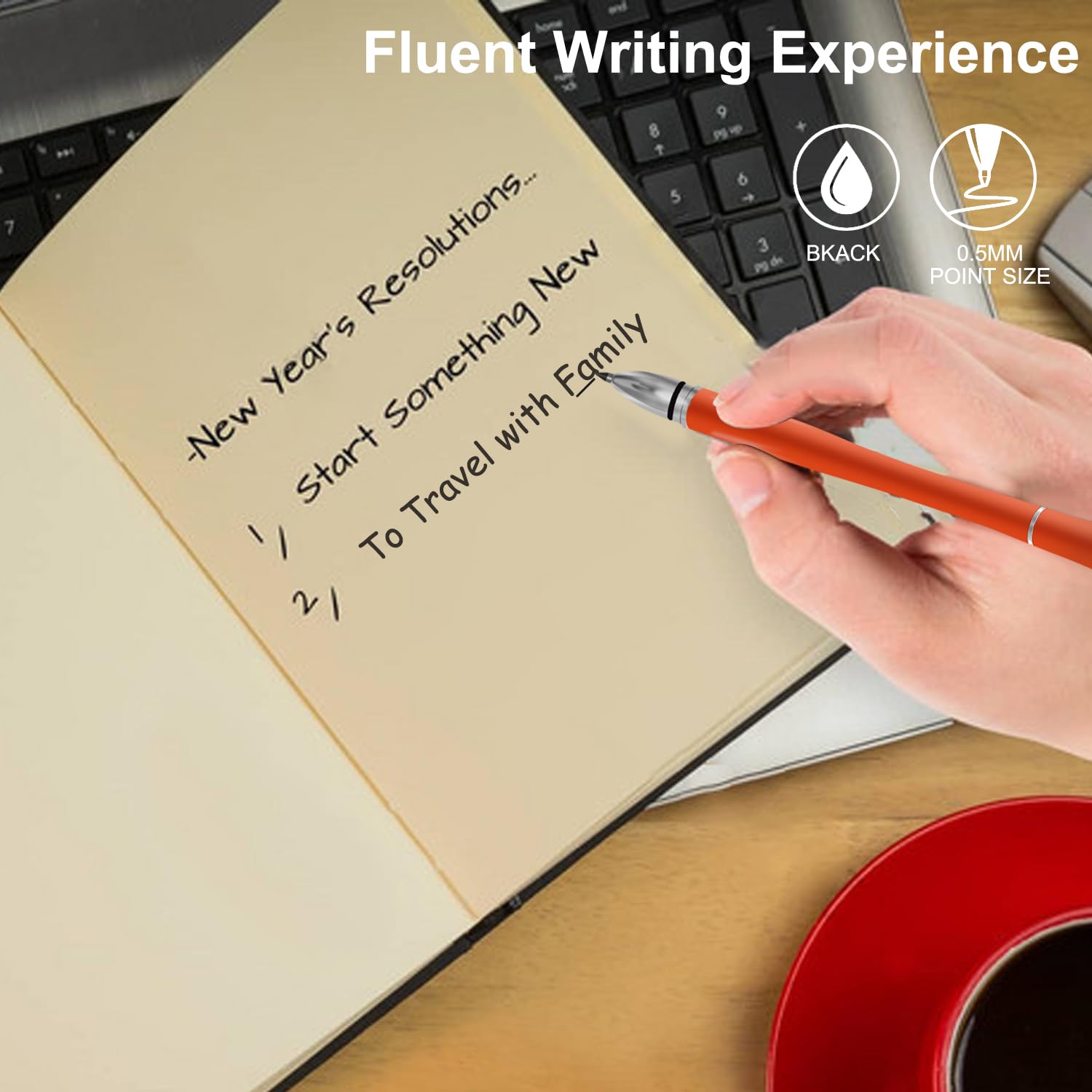 Elenzk Magnetic Floating Ballpoint Pen for Men Women Luxury Gift with Dock Base Fine Point Black Ink Sign — view 5