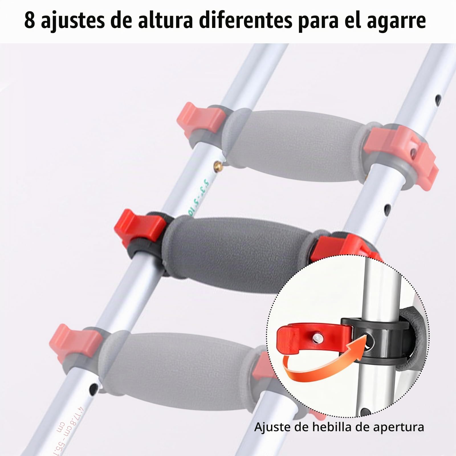 Muletas para Axilas, Plegables Muletas Adulto Altura Ajustable, Capacidad de Carga 150 KG, Muletas de Aluminio con Apoyos Blandos para Antebrazos y Manos, 1 Par