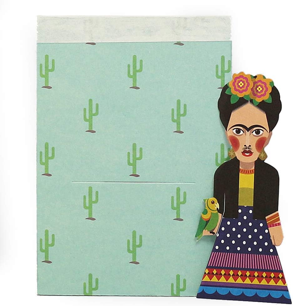 Noodoll - Pocket Sketchbook - Pop Artist | 3.14" x 4.33" x 0.5" inches | 50 Sheets Mixed Paper | Illustrator Clifford Richard (Folk Artist Frida Kahlo)
