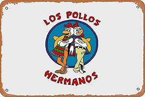 Vintage Los Pollos Hermanos Poster: Breaking Bad Inspired Gus Fring Metal Wall Art