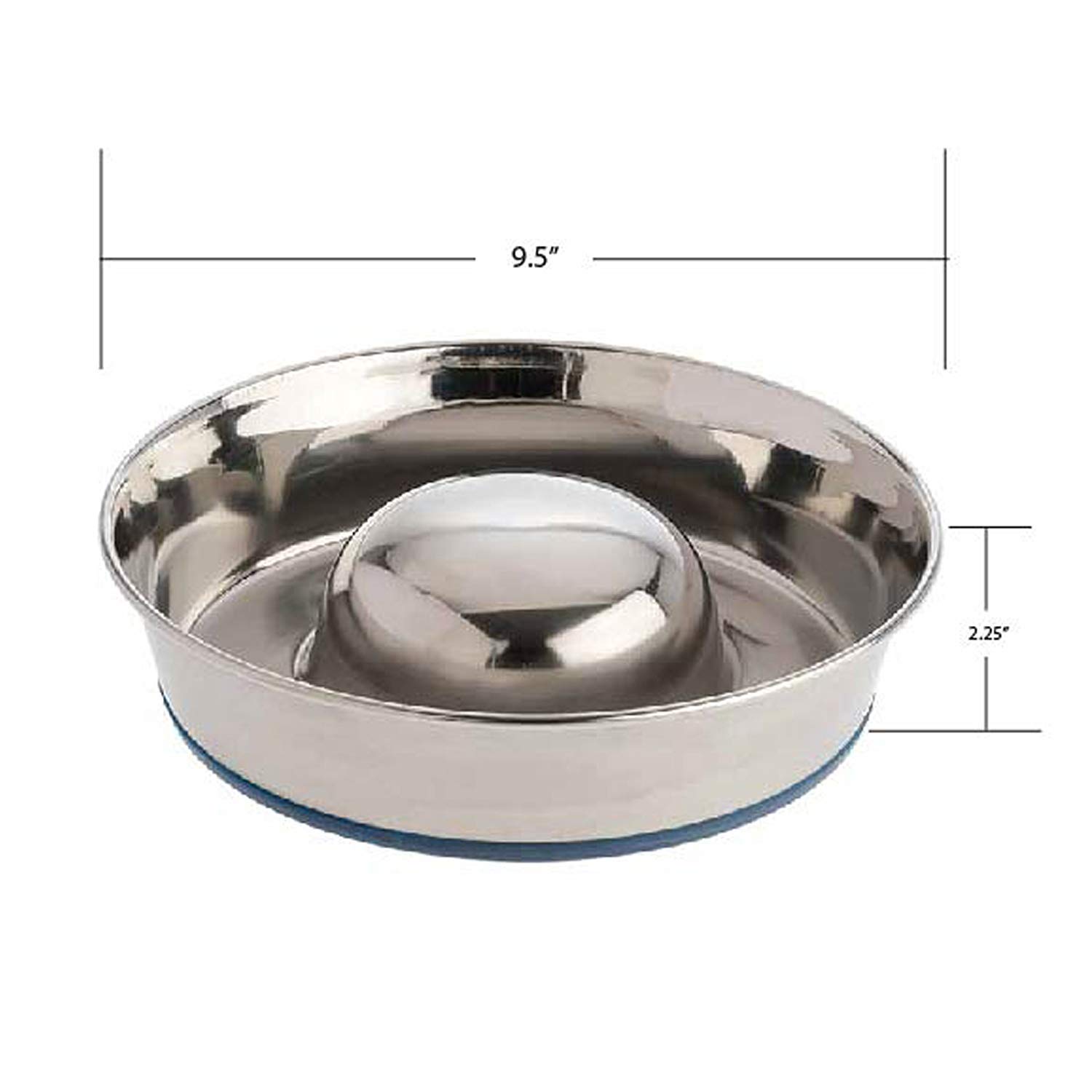 OurPet's DuraPet Slow Feed Premium Stainless Steel Dog Bowl, Silver (2040010301) - image 4
