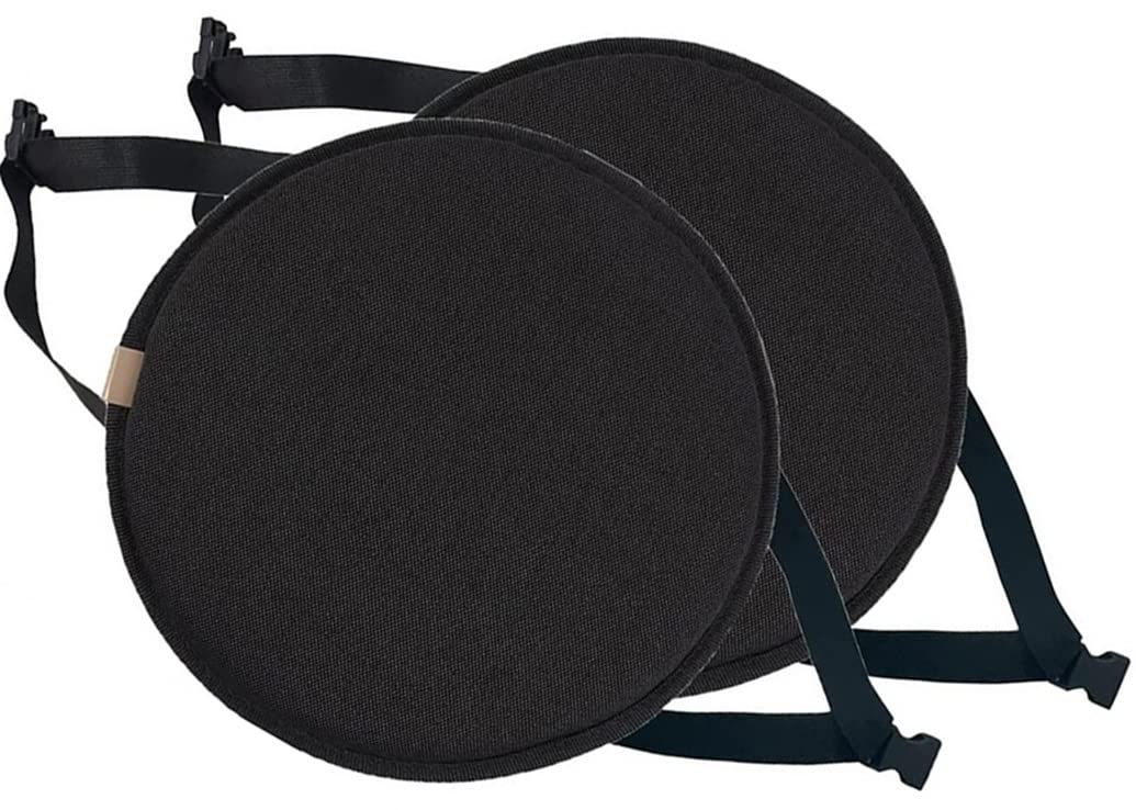 Round High Stool Chair Pads With Ties,Round Non Slip Kitchen Dining Seat Cushions Bar Chair Cushion 11.8inch/13inch/13.8inch/15.7inch/17.7inch Pack Of 1/2/4 ( Color : Black , Size : 17.7inch(2packs) )