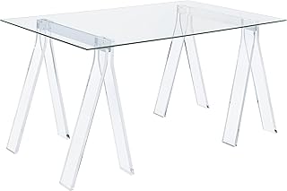 12 Double Desk Ideas for Shared Workspaces at Home 46 Coaster Home Furnishings – Amaturo – Glass & Metal – 59-Inch Transparent...
