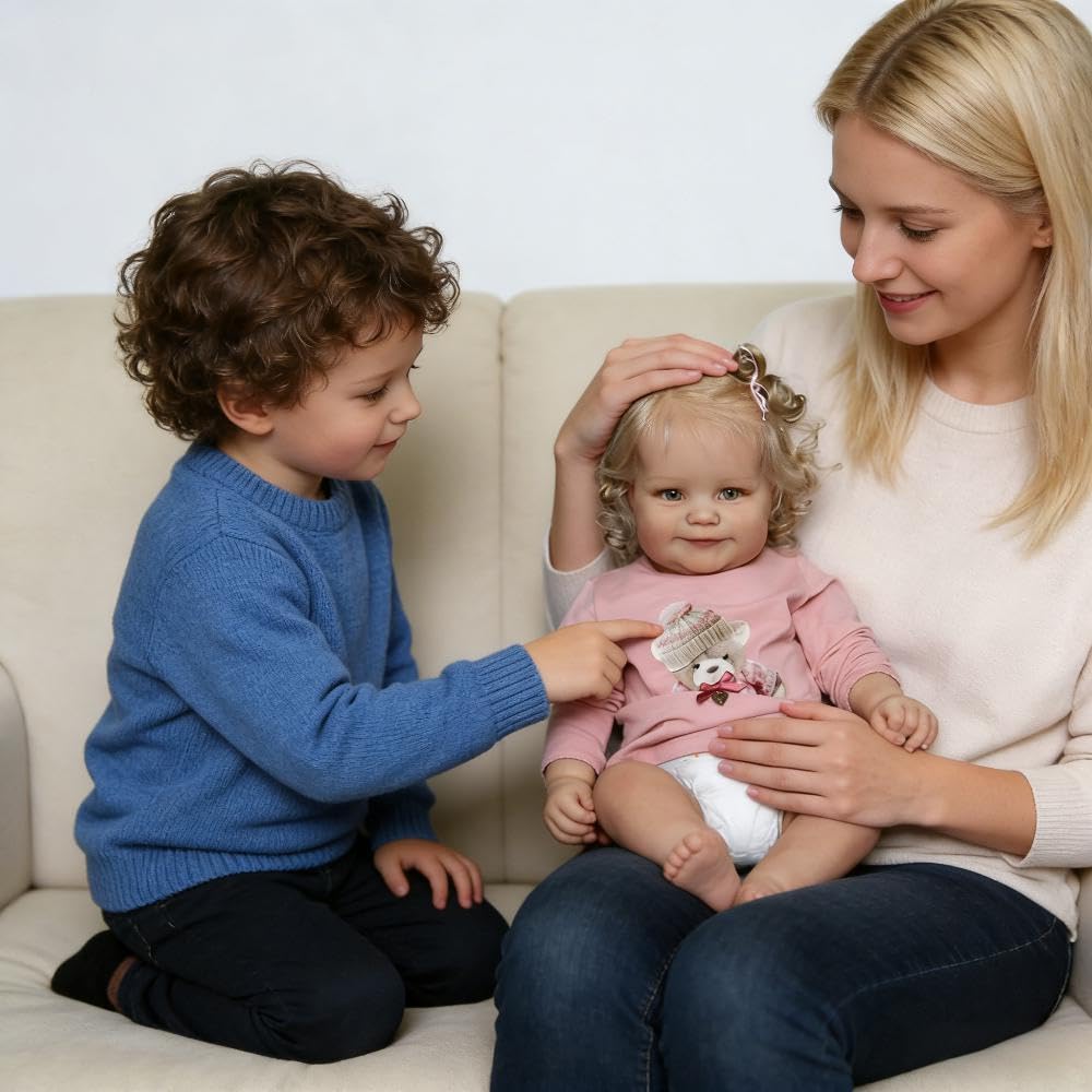 Zero pam Reborn Baby Mädchen 20 Zoll 50 cm Süß Lächeln Reborn Baby Puppe Lebensechte Echte Babygröße Verwurzeltes Haar Realistische Wasserdicht Reborn Babys Puppen mit Zubehör