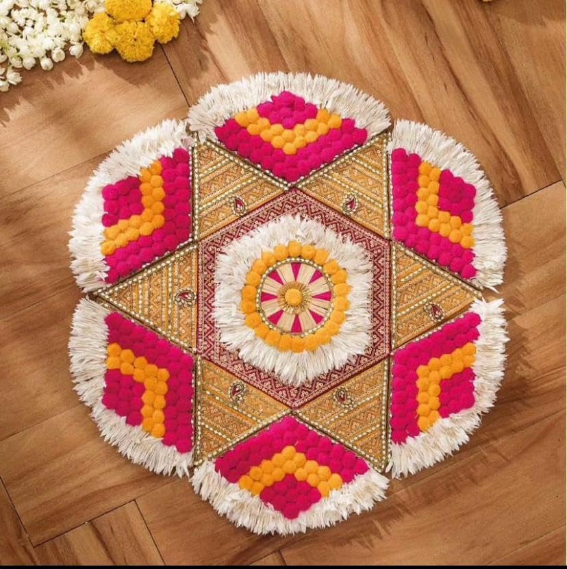 Anishop Handcrafted gota pati Work Decorative Rangoli Mat Ready to use Rangoli mat for Diwali,navratre,Diwali Decoration,Wedding,Festival Decoration Material MDF Base, 60 cm Diameter MDF Base (B0DGQJ85H7) Amazon Price History, Amazon Price Tracker