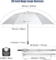 G4Free 47-80 hüvelykes UV-védelem szélálló esernyő golfozáshoz automatikus nyitás 2