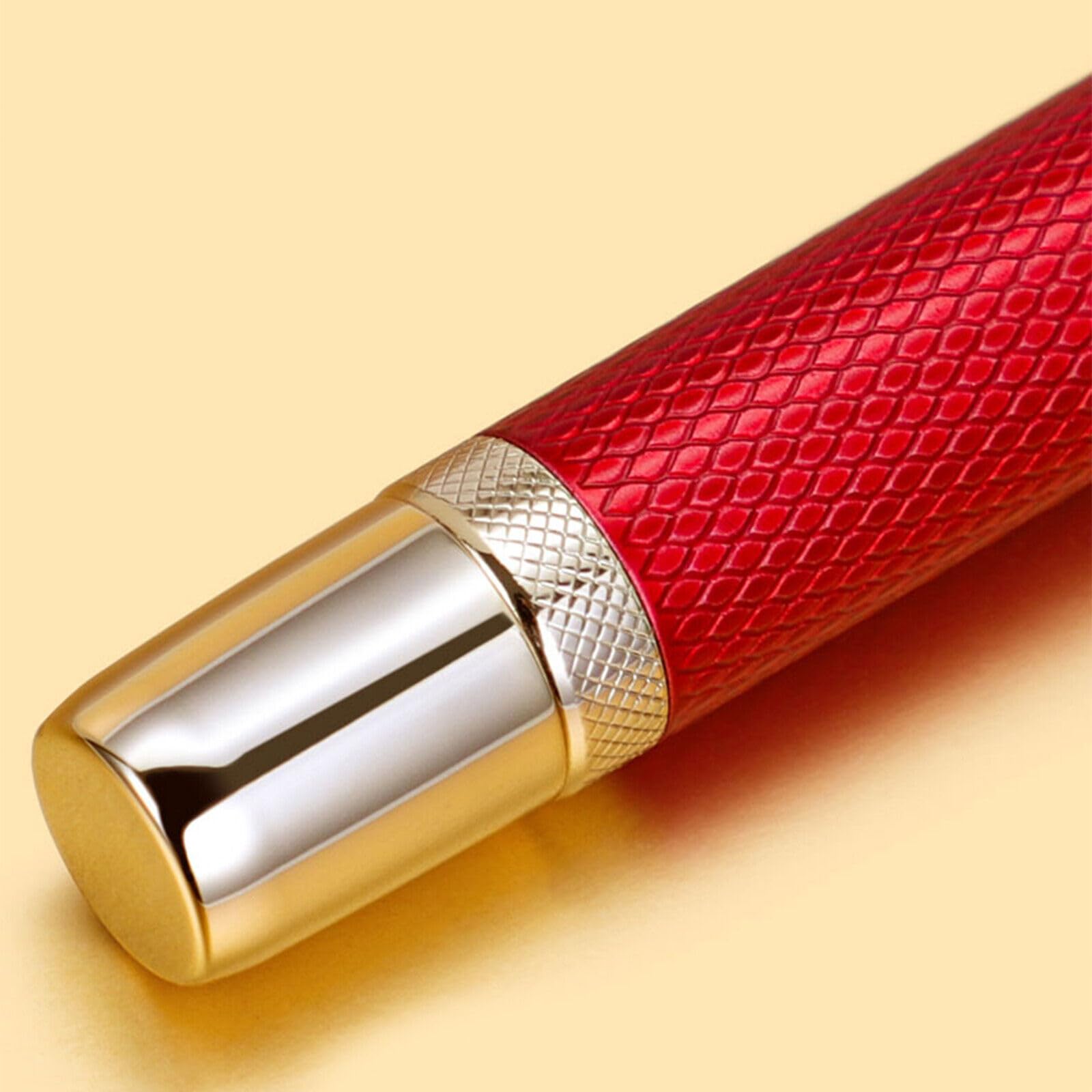 Levin Jinhao 92 Golden Red Iridium Fountain Pen Medium Nib Office