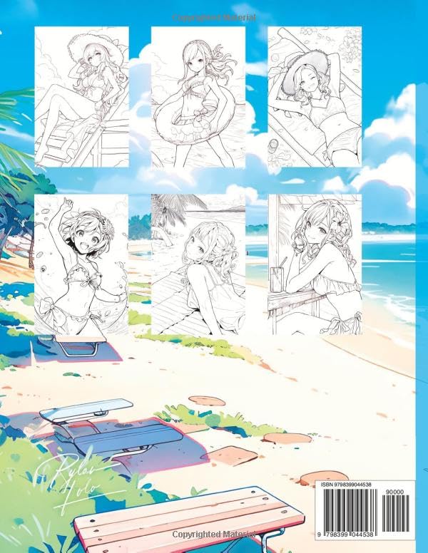 Miniatura 2 de Anime Coloring Book Beach Girls Edition (Anime Coloring Books)