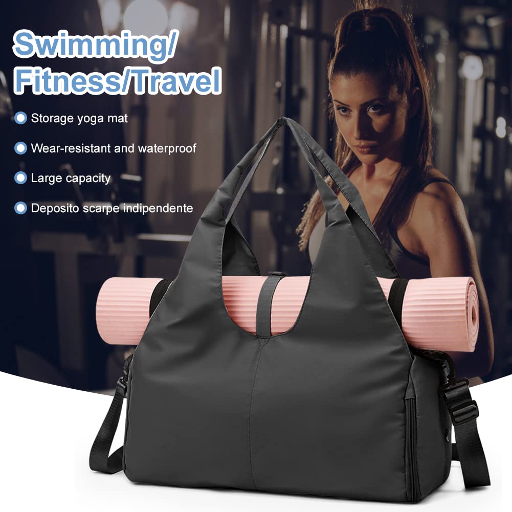 Aucuu Borsone Palestra, Borsone da Viaggio, Borsa da Palestra per Yoga Pilates, Borsone Palestra Sportiva Impermeabile, con Scomparto Scarpe, Grande Capacità Borsa da Viaggio per Sport/Viaggi