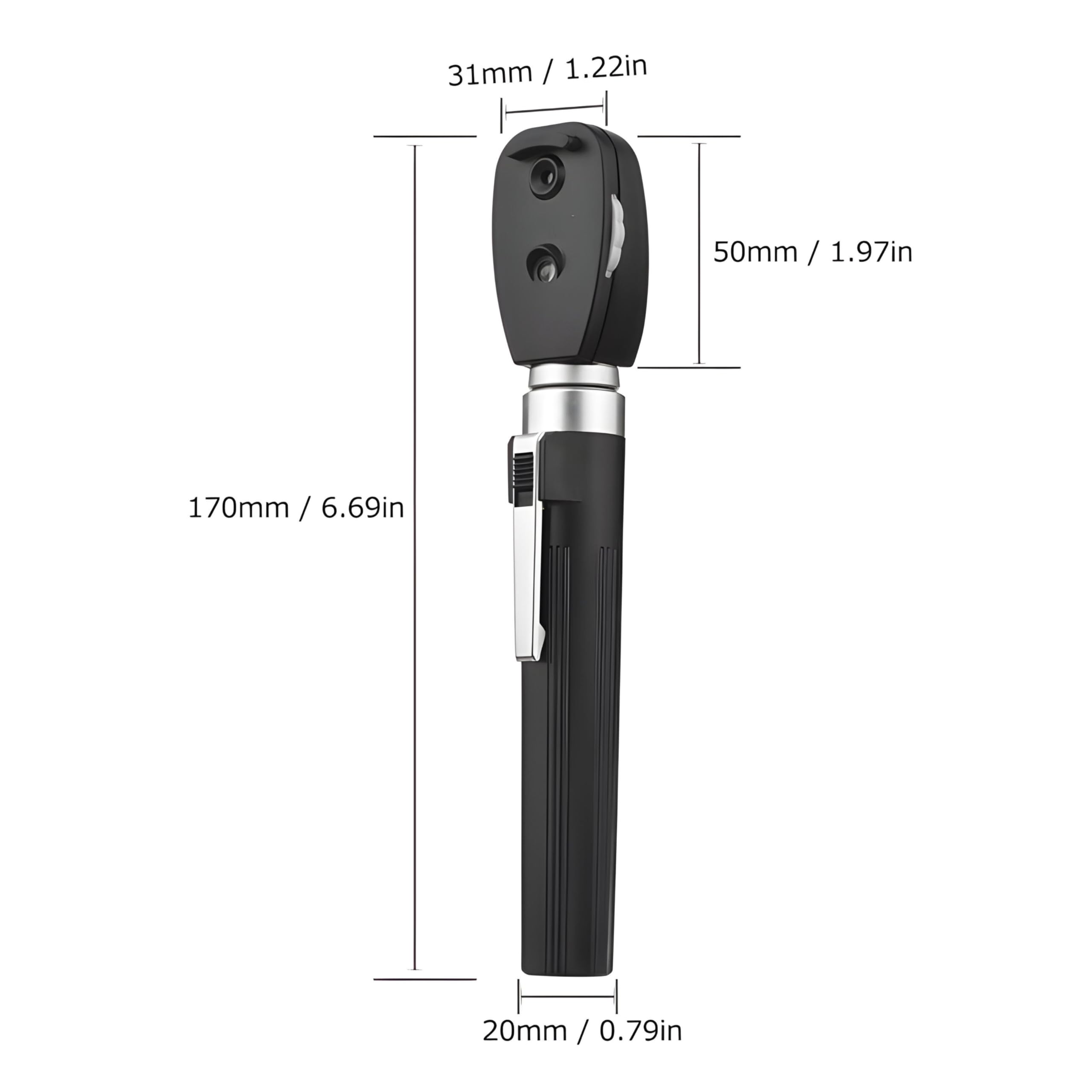 Kashsurg Portable Handheld Ophthalmoscope for Eye Examination with 5 Apertures in Convenient Pouch With Two Batteries– Compact, Professional Eye Exam Tool for Accurate Retina & Fundus Screening 1
