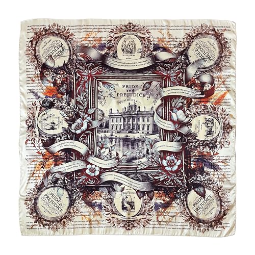 Universal Zone Pride & Prejudice Satin Scarf - Neck, Head & Bag Scarf. Pemberley, Jane Austen Gift, Light Academia