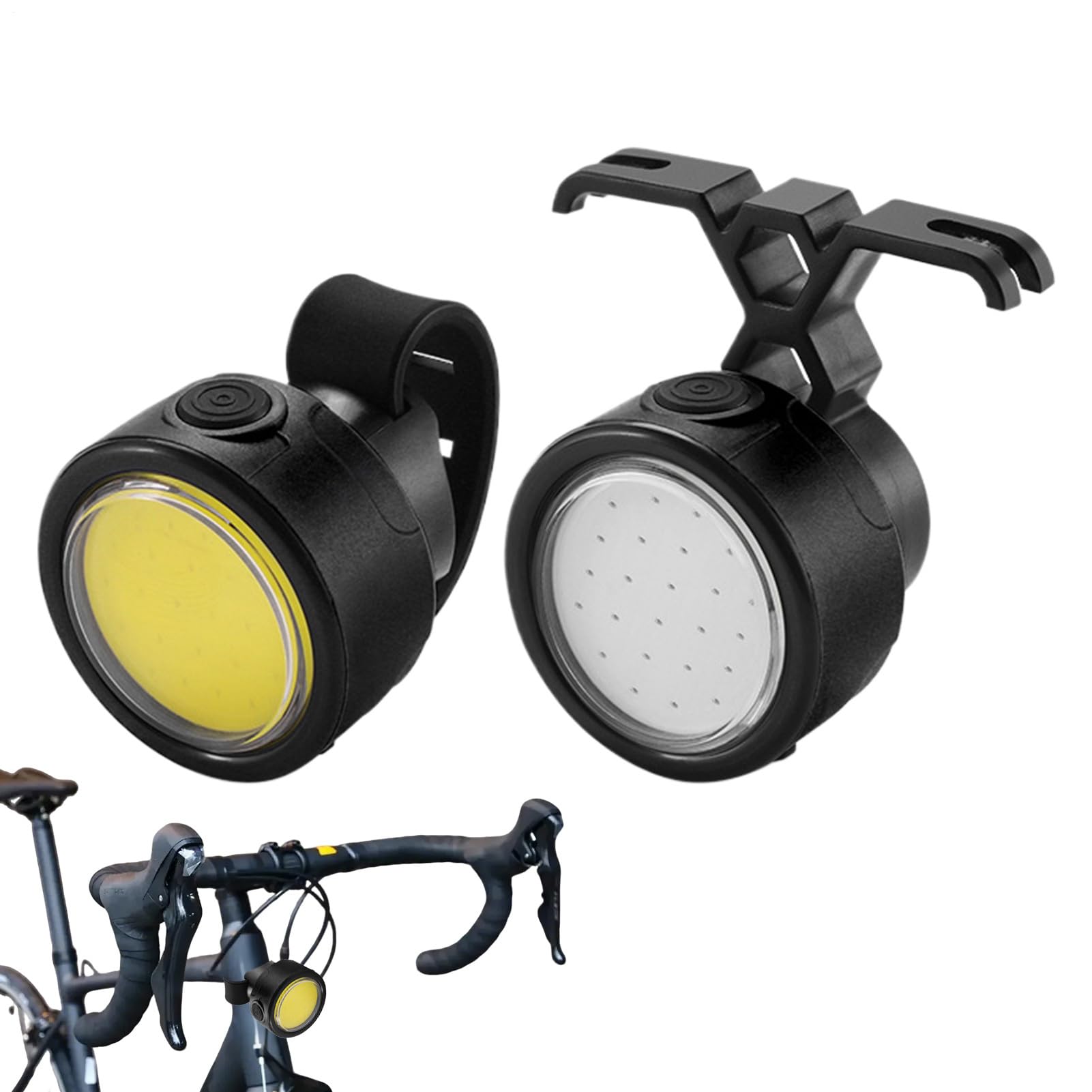 Illuminazione Bicicletta, Alta Luminosità Luci Impermeabile Ciclismo Kit Lampade Impermeabile Regolabile per Sicurezza E Visibilità Durante I Viaggi Notturni Esterni su Strade