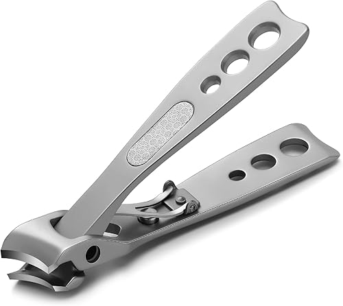 BEZOX Cortaúñas grueso con hoja curvada inclinada, cortaúñas para adultos mayores para uñas gruesas y encarnadas, cortaúñas con lima de uñas