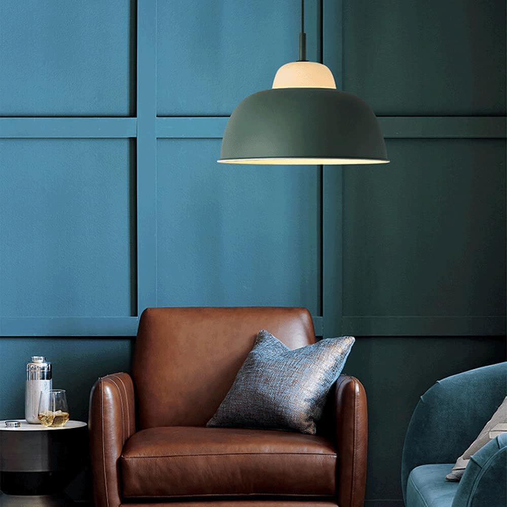 Nowoczesna, minimalistyczna żelazna lampa wisząca, 11,8-calowa oprawa wisząca z osłoną garnka, kolorowy abażur, lampa wisząca do oświetlenia wewnętrznego, żyrandol sufitowy do restauracji, salon