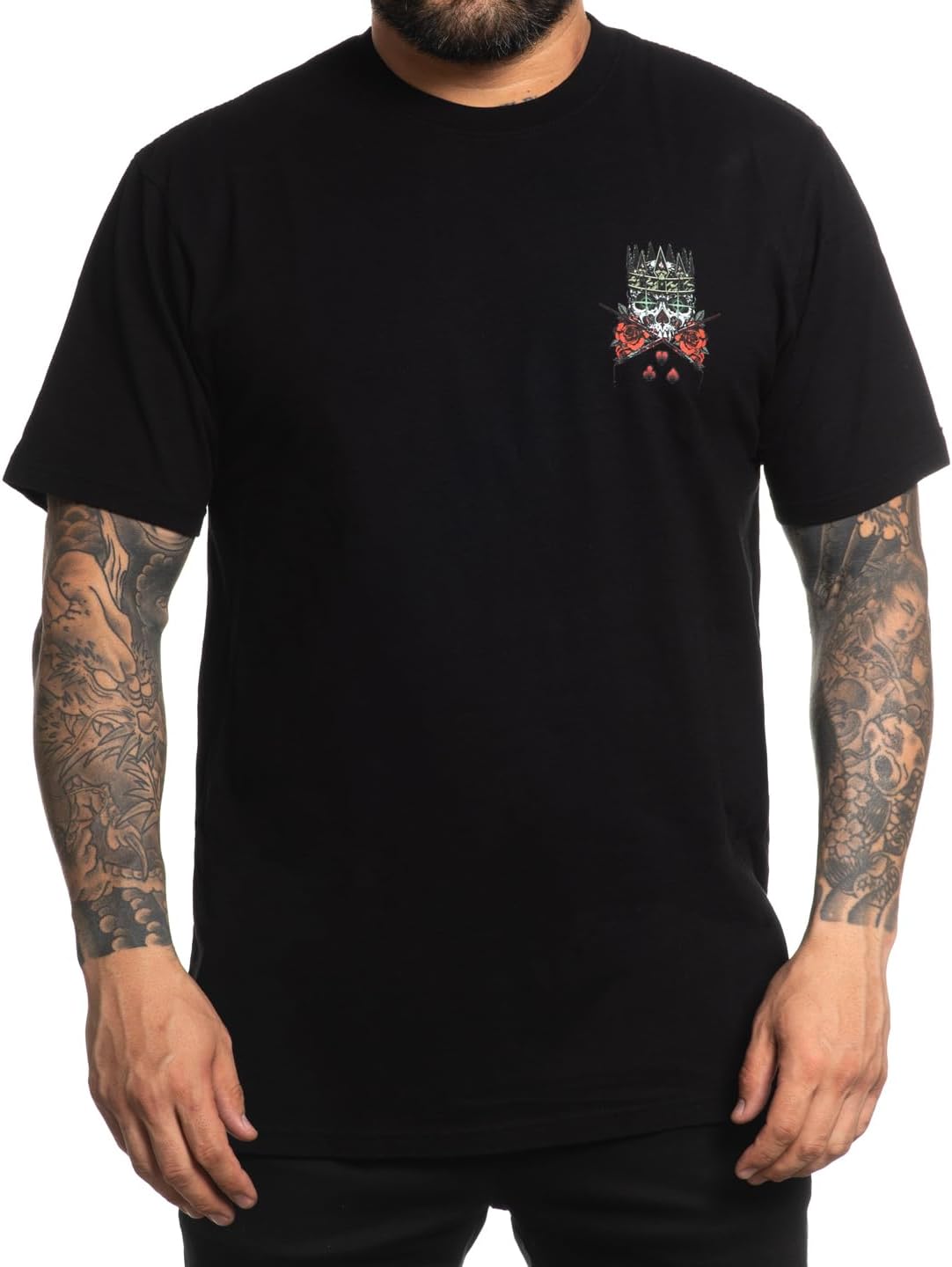 Sullen Men's Spades and Hearts Stacked Deck Capsule Tattoo Lifestyle Graphic Premium Short Sleeve Tee
