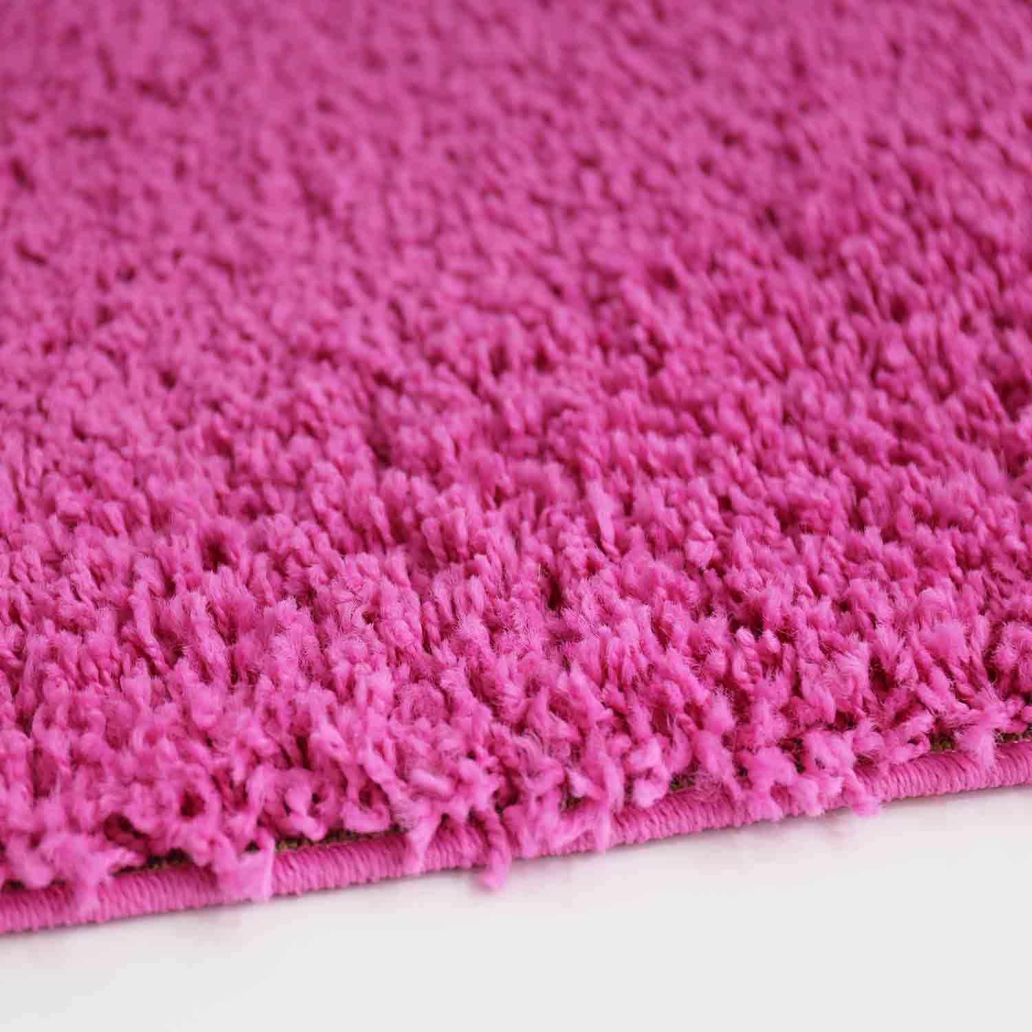 Vimoda Teppich Prime Shaggy Hochflor Langflor Einfarbig Modern Pink Rosa für Wohnzimmer – Bild 4