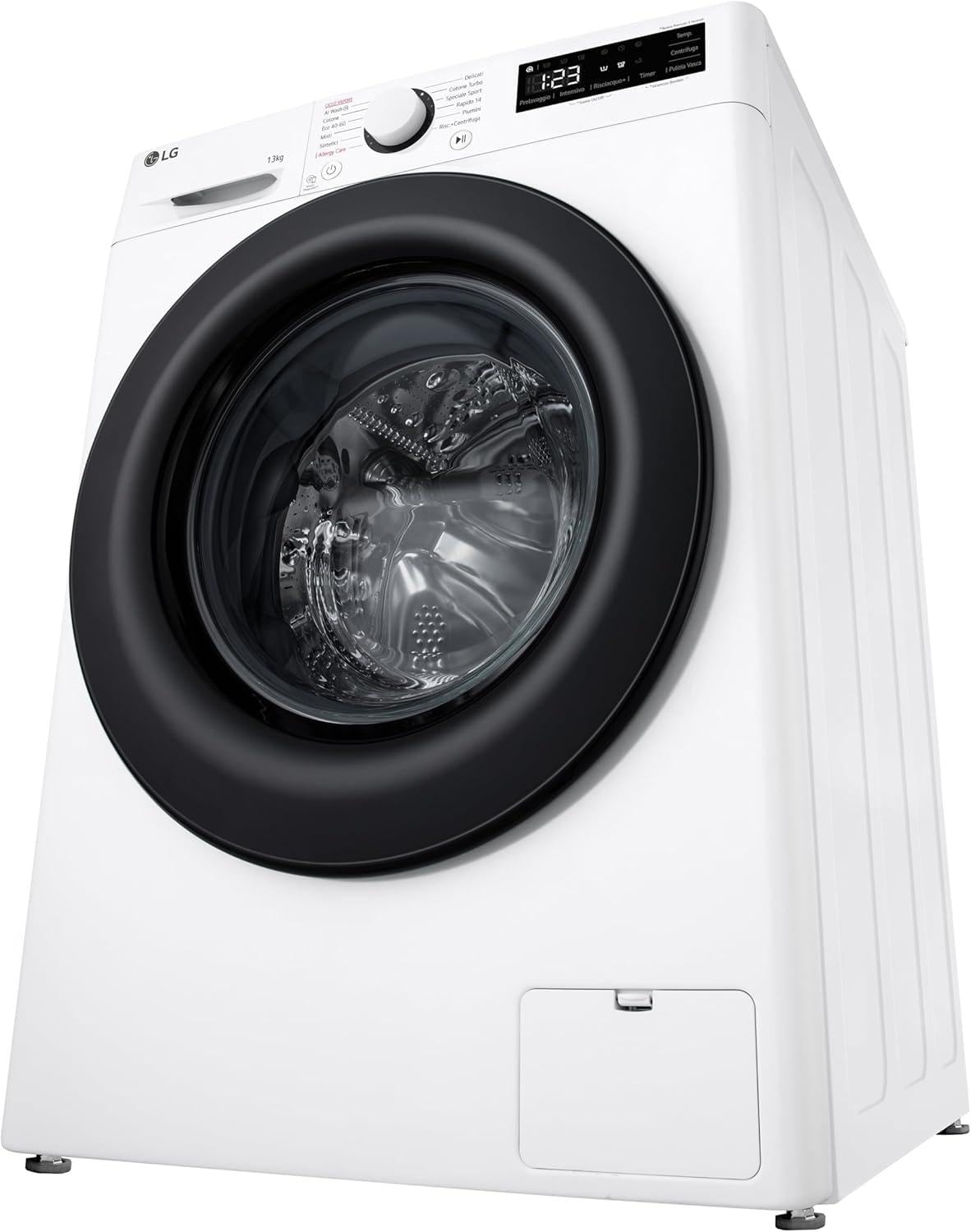 LG AI DD F4R3013NSWB Lavatrice a Carica Frontale 13kg Serie R3, Classe A-20%, 1400 giri, AIWash, Lavaggio a vapore, Motore Direct Drive, Cestello a bolle, Smart Diagnosis, Libera installazione, Bianca