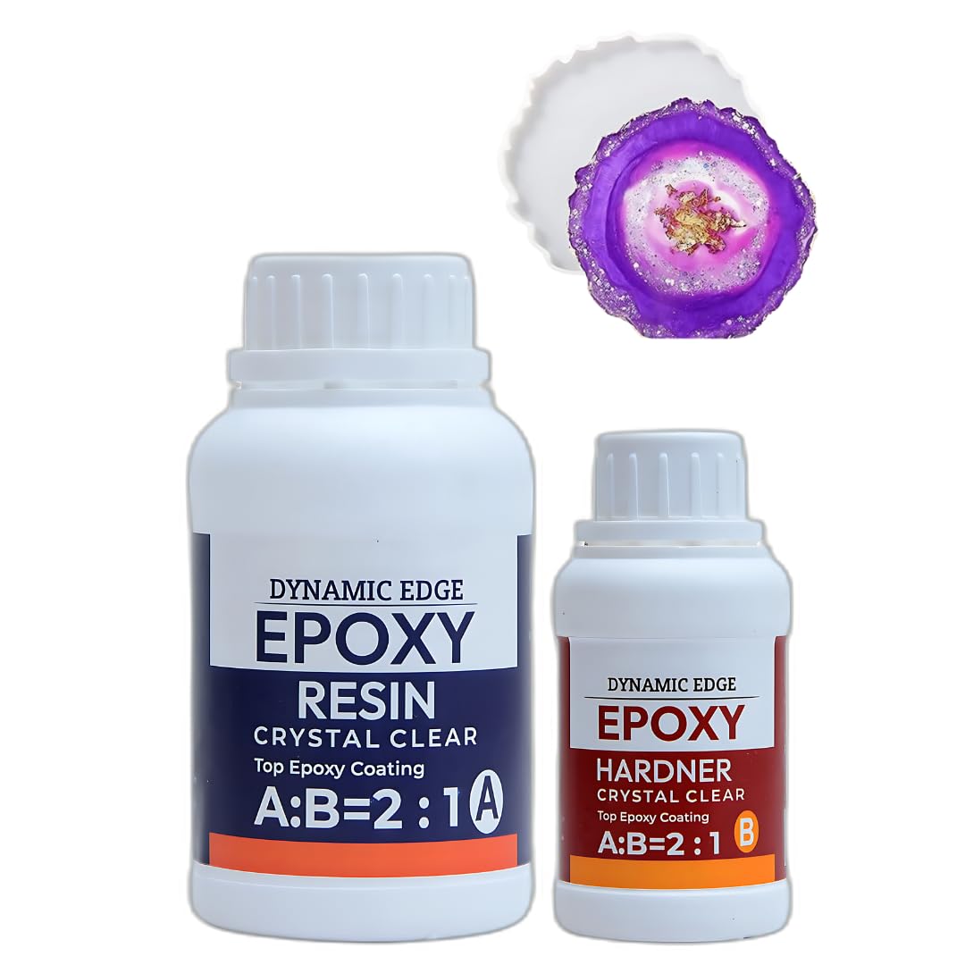 DYNAMIC EDGE - Epoxy Resin - 2:1 Epoxy Resin and Hardener Art Kit With 4" Agate Mould Crystal For Art and Craft Home Dcor Projects, Gloves & Sticks, epoxy resin art kit (150 gm) (B0DFZ3DNH3) Amazon Price History, Amazon Price Tracker