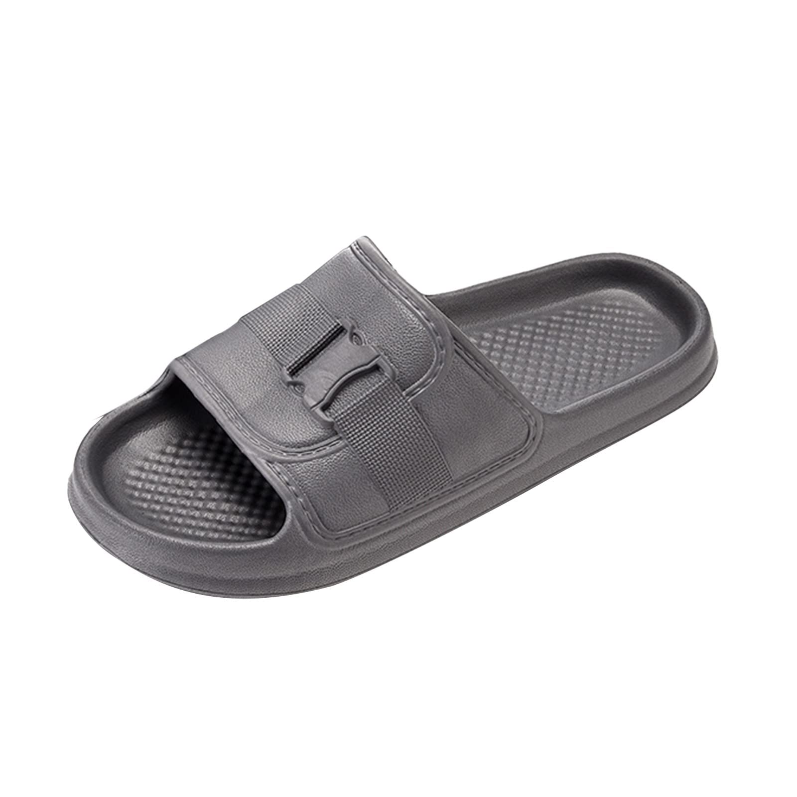 Mens Shoes Summer Indoor Non Slip Bathroom Slippers Quick Drying Watermelon Pattern Tiger Pattern Slippers Grey