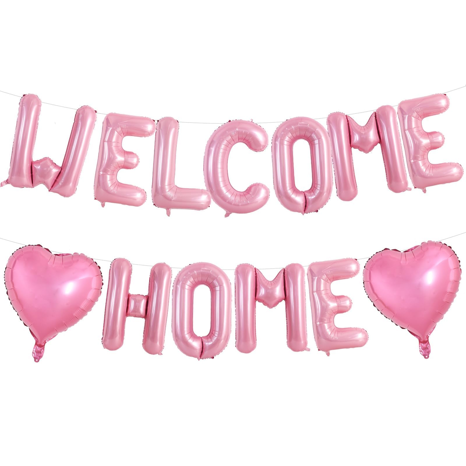 DecoGlee Welcome Home Balloons,16 Inch Pink Welcome Home Foil Balloons Banner Party Decorations for Homecoming Party Decorations House Warming Family Gathering Supplies â image 1