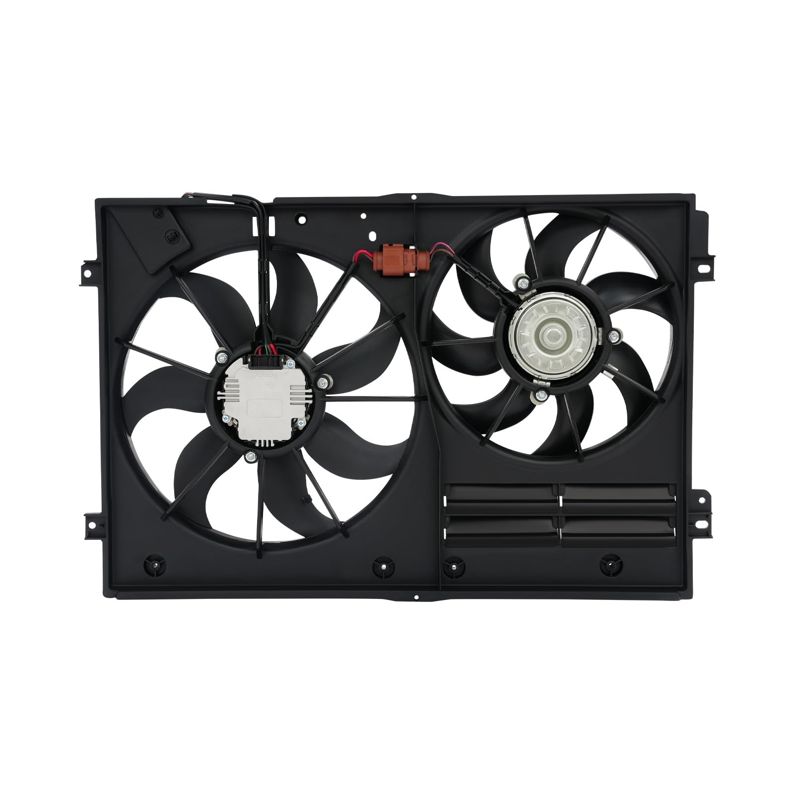 Ventola di raffreddamento 12 V 230 W a doppio ventilatore, motore in rame puro, ventola di ricambio diretta completa per Audi A3 VW Golf Jetta Passat Touran Skoda
