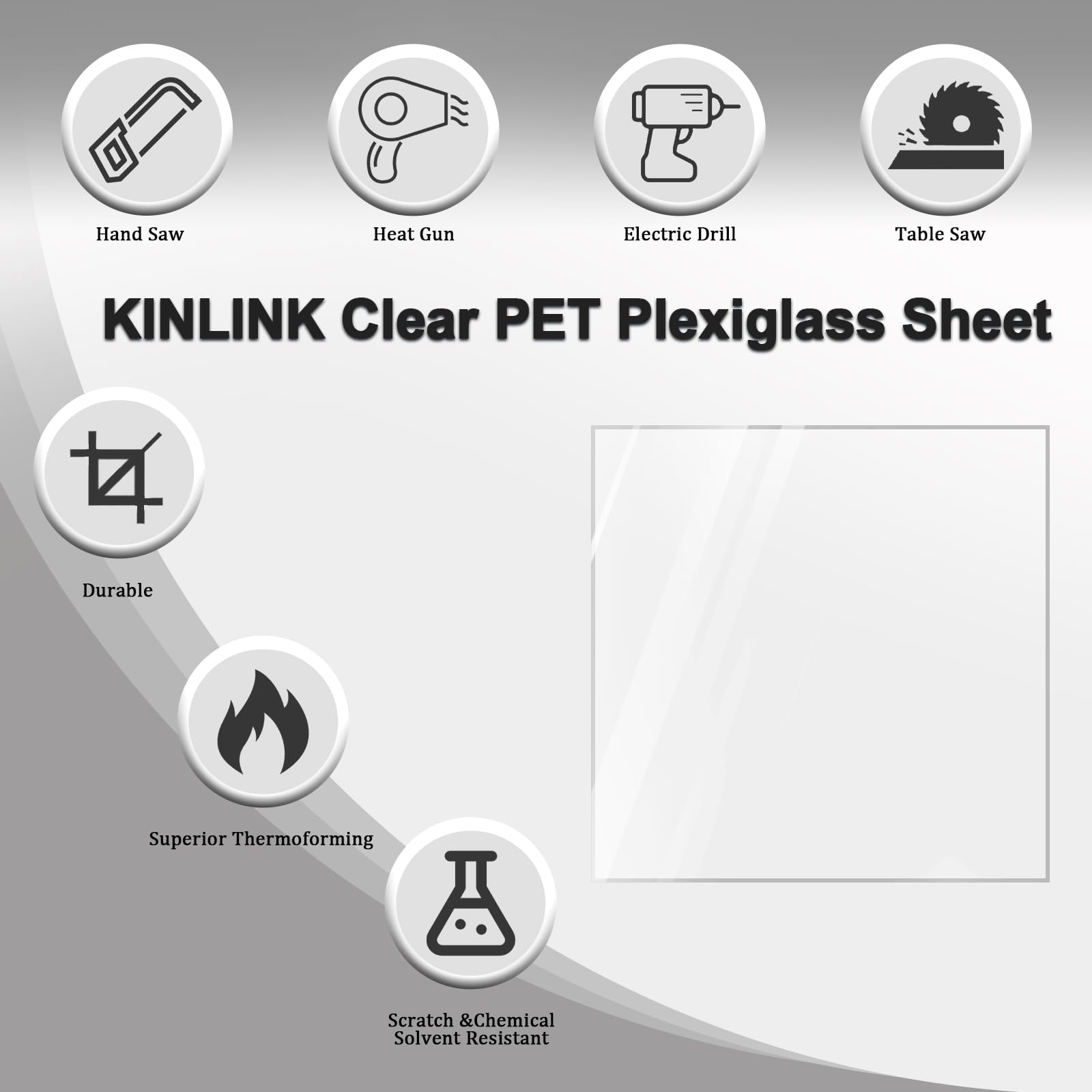 Clear Plexiglass Sheets - 5 Pack -3