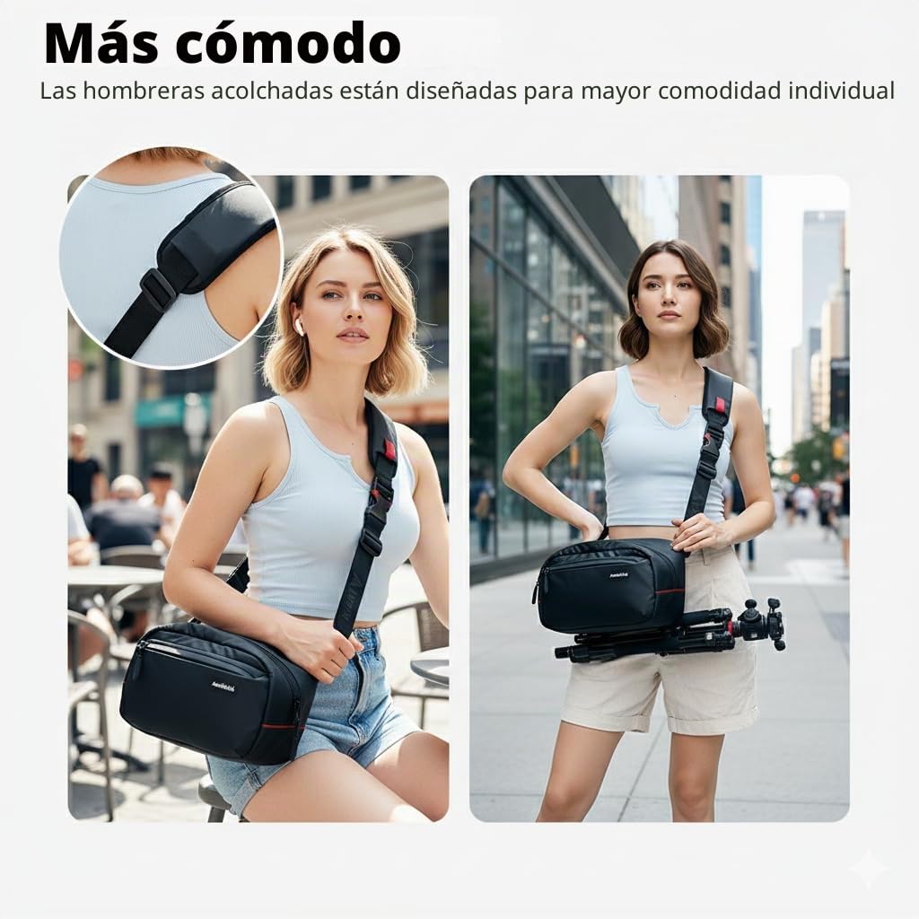 AMBITFUL Genie Magic Camera Sling Bag - Padded Shoulder Strap, Tripod Holder, Waterproof & Lightweight with 8 Compartments, DSLR/SLR/Mirrorless Bag for Photographers