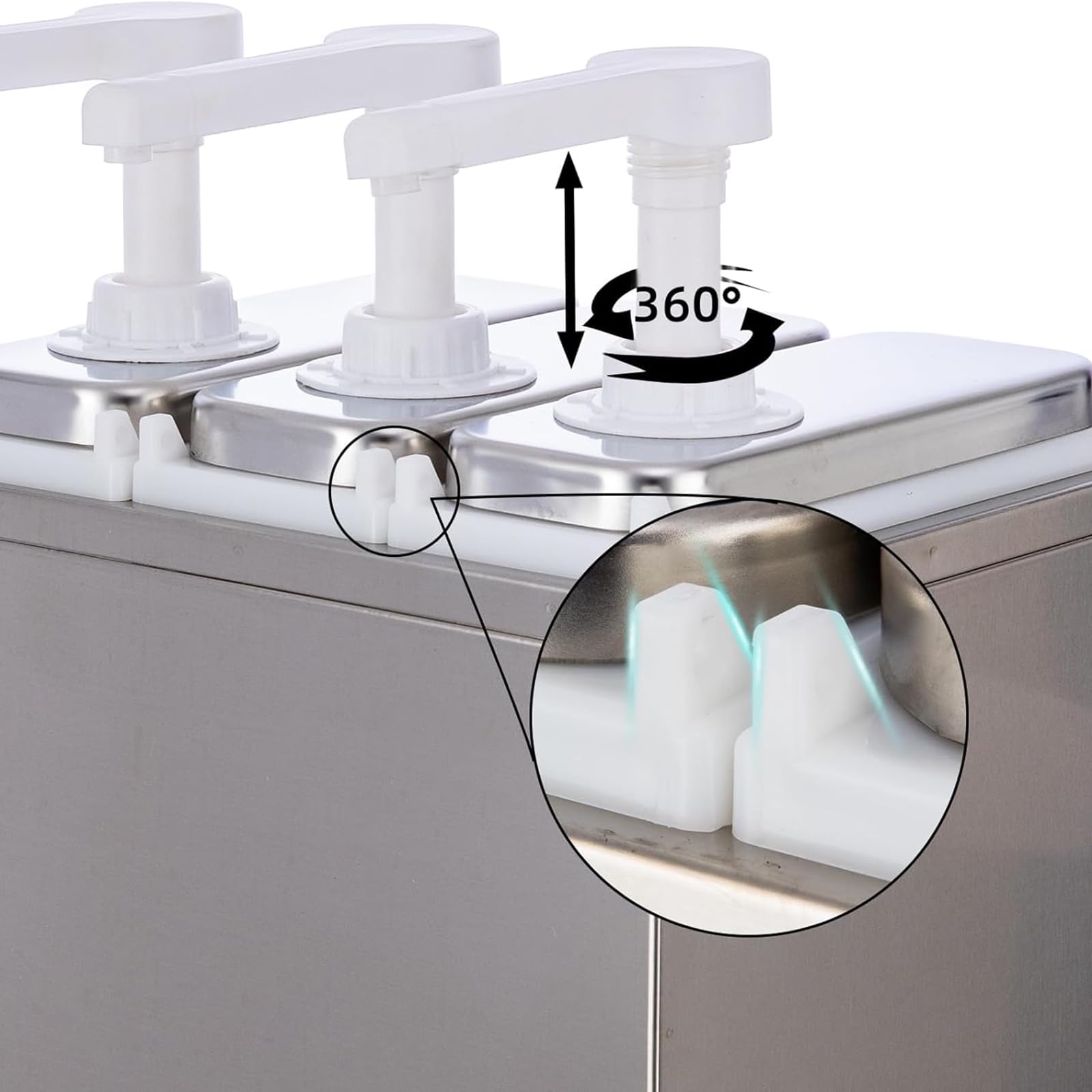 Dispensador de condimentos, bomba dispensadora de salsa de acero inoxidable, cabezal de bomba de 30 cc para mermeladas y salsas, compatible con múltiples tamaños de tarro