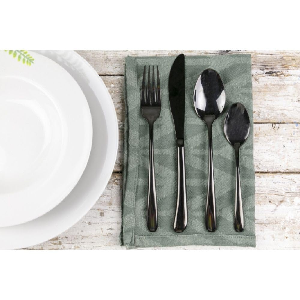 Posate in acciaio inox nero lucido set posate 24 pezzi Drop -