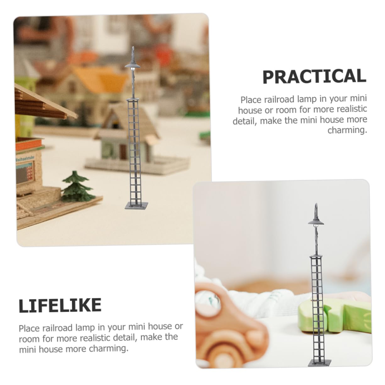 IWOWHERO Model Railroad Bulb Miniature Signal Lamp for Table Decor and House Supply