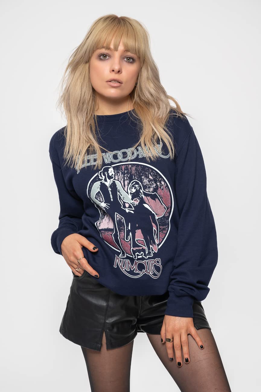 Fleetwood Mac T Shirt Rumours Vintage Nouveau Officiel Unisex Long Sleeve Navy