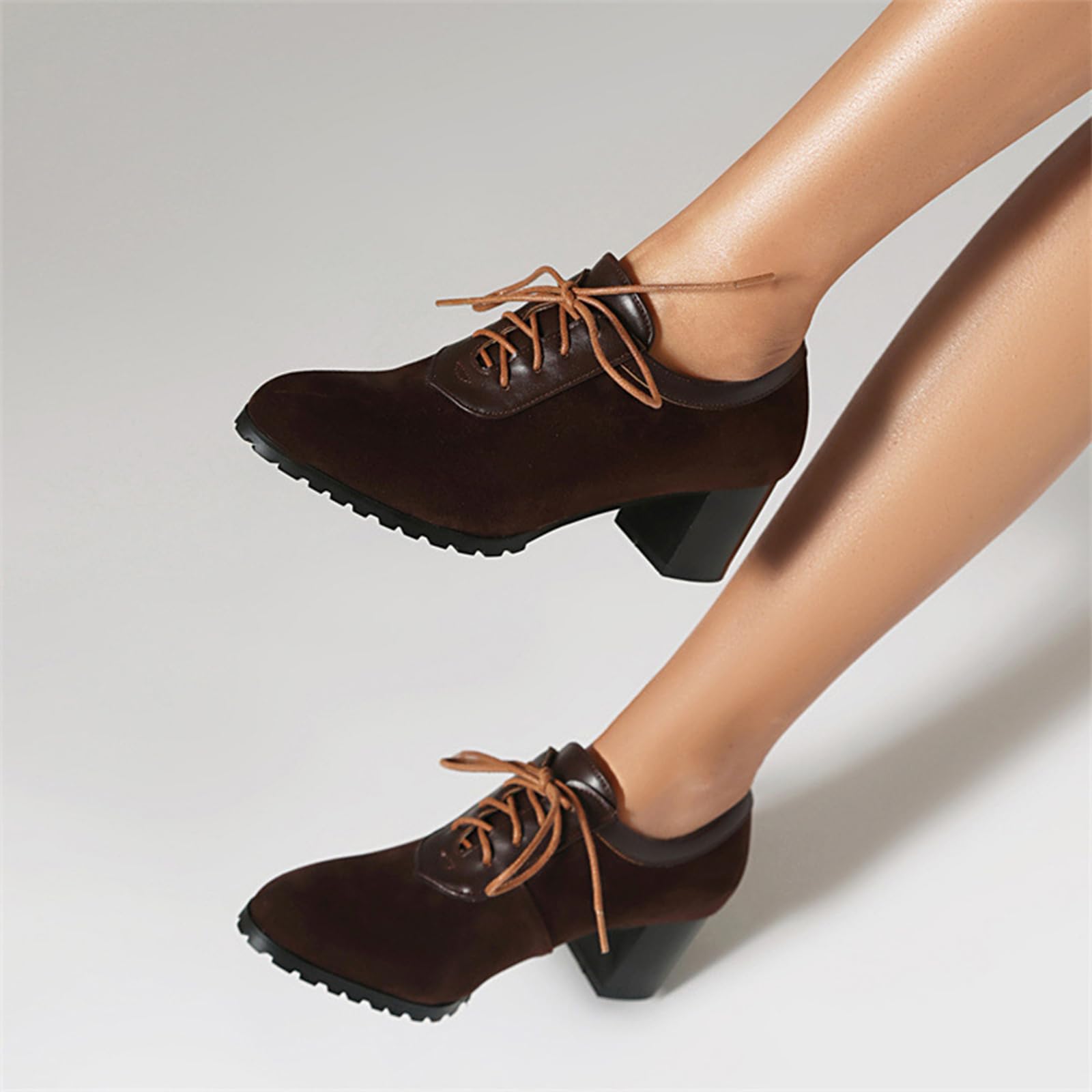 Zapatos Oxford Mujer Punta Redonda con Cordones