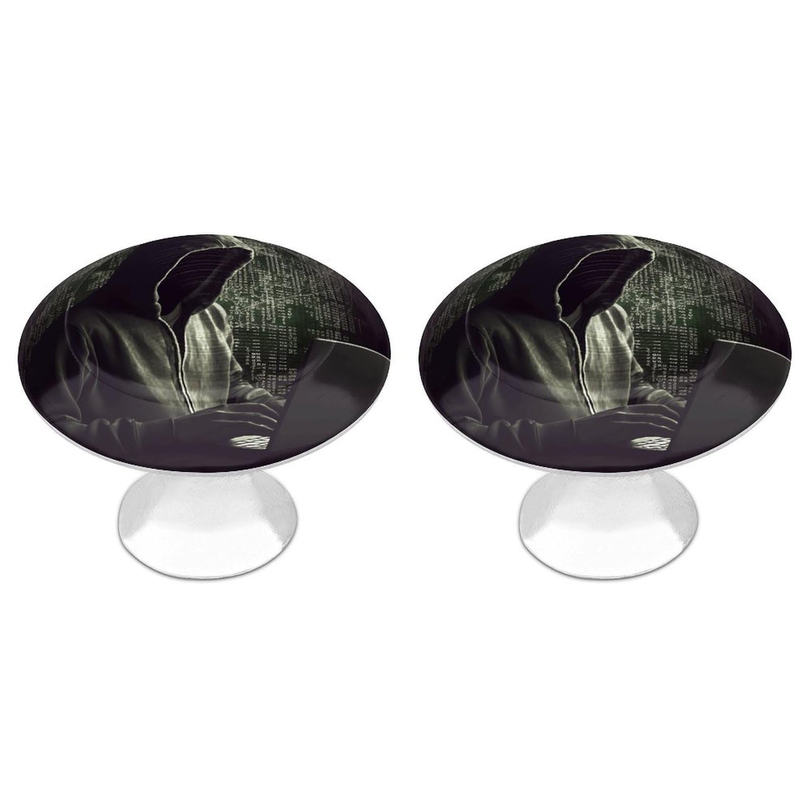 Vstadank Style Hacker Drawer Pulls Sturdy Stainless Steel Door Handle Round Cabinet Knobs Fashion Dresser Drawer Knobs Door Pulls Exquisite Cabinet Handles Furniture Pull 2Pcs