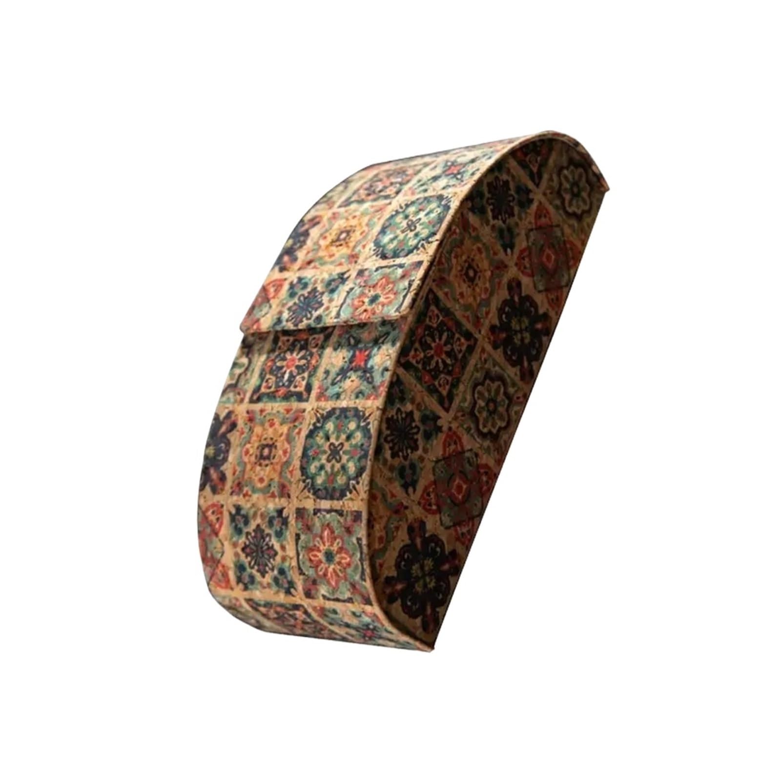 ESTDKMNOS Portable Jewellery Case， Cork Jewellery Storage Box(Style2)