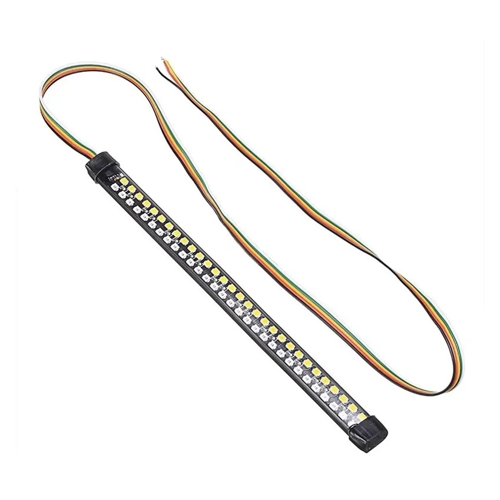 Striscia Luminosa a LED Flessibile per Moto da 20 cm, 30 cm e 40 cm con indicatori di direzione Posteriori, luci di Stop e luci diurne.