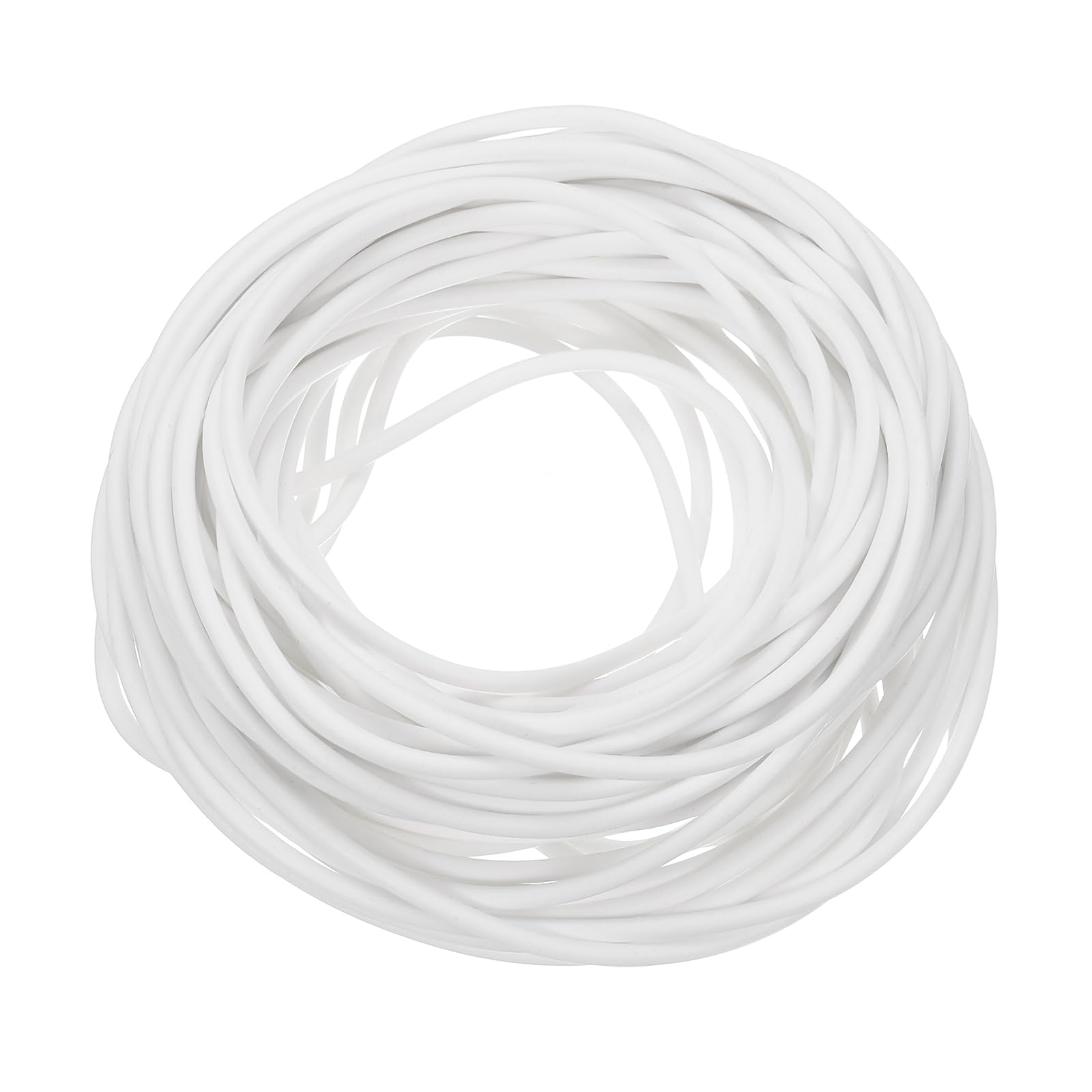uxcell Silicone Foam Seal Strip, 2.5mm(0.1") Dia 12 Meters(39.37 Ft) Long Sponge Rubber Weather Seal Strip Round Rubber Cord Solid for Machinery and Industries, White