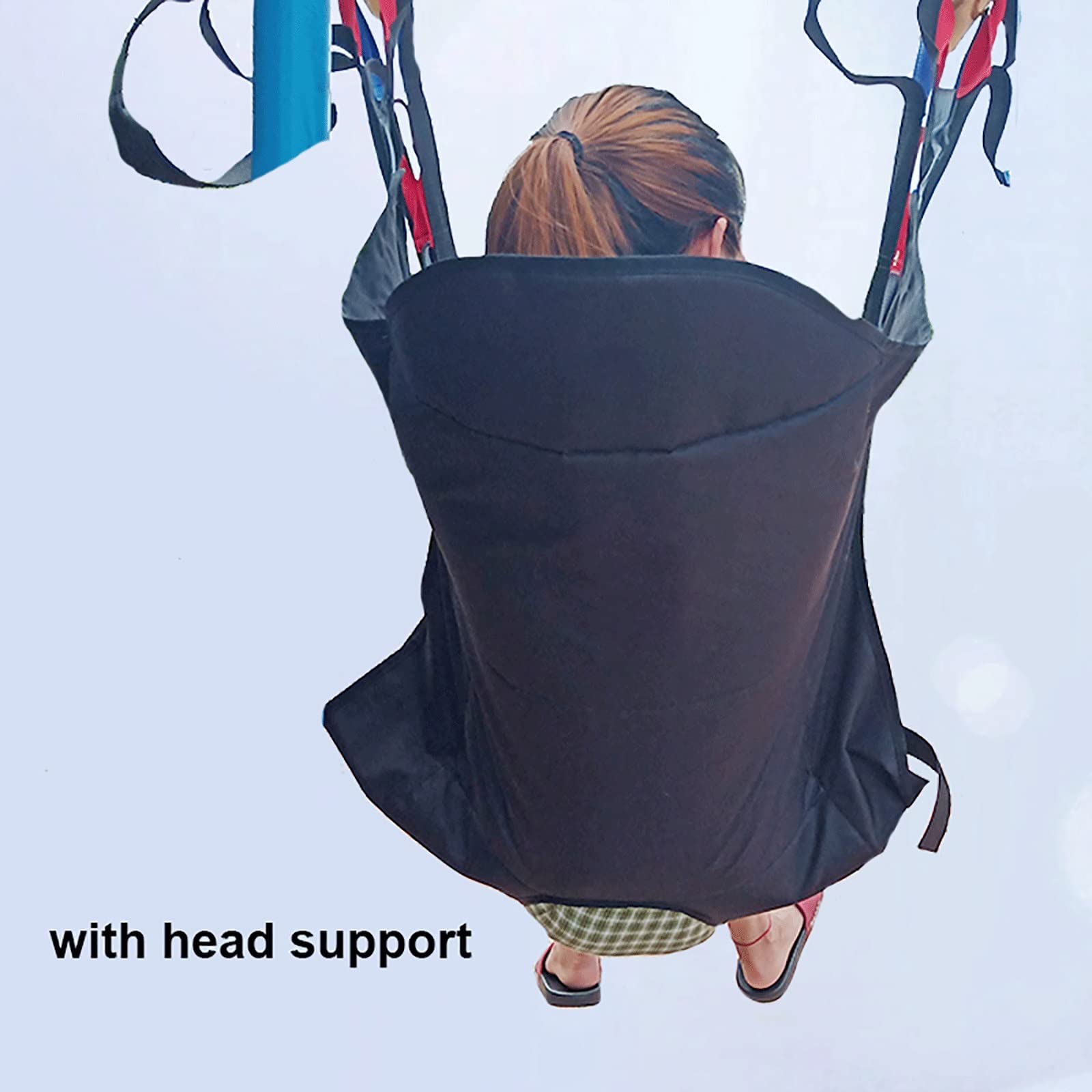 MRKU Arnés de elevación para Pacientes con Soporte para la Cabeza, arnés de Cuerpo Completo para Inodoro médico, arnés de Ducha para elevadores de Pacientes, para Personas Mayores y discapacitadas