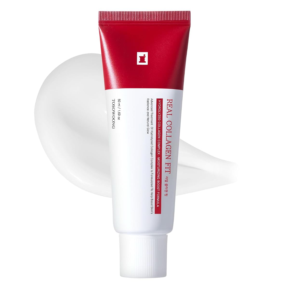 TOSOWOONG Real Collagen Fit, Maska Peel-Off na Ujędrnienie, Glass Skin | Maska z Hydrolizowanym Kolagenem na Elastycznoś