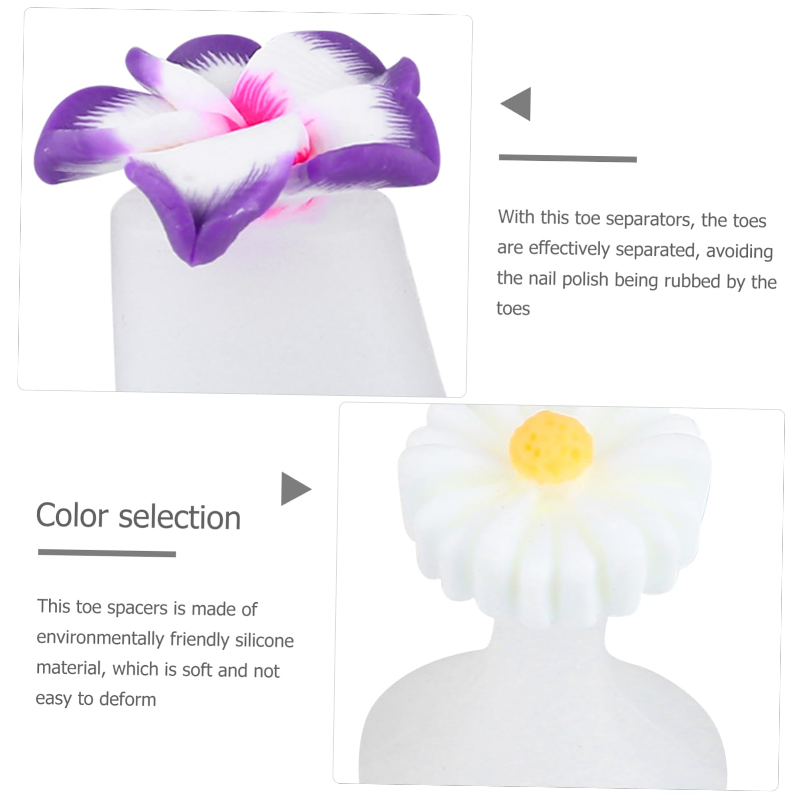 VICASKY 24pcs Manicure Finger Splitter Nail Art Toe Spacers Separator Feet Women Fake Nails Bunion Tool Manicure Toe Spreader Dividers Spreaders Pedicures Toe Split Toe Divider