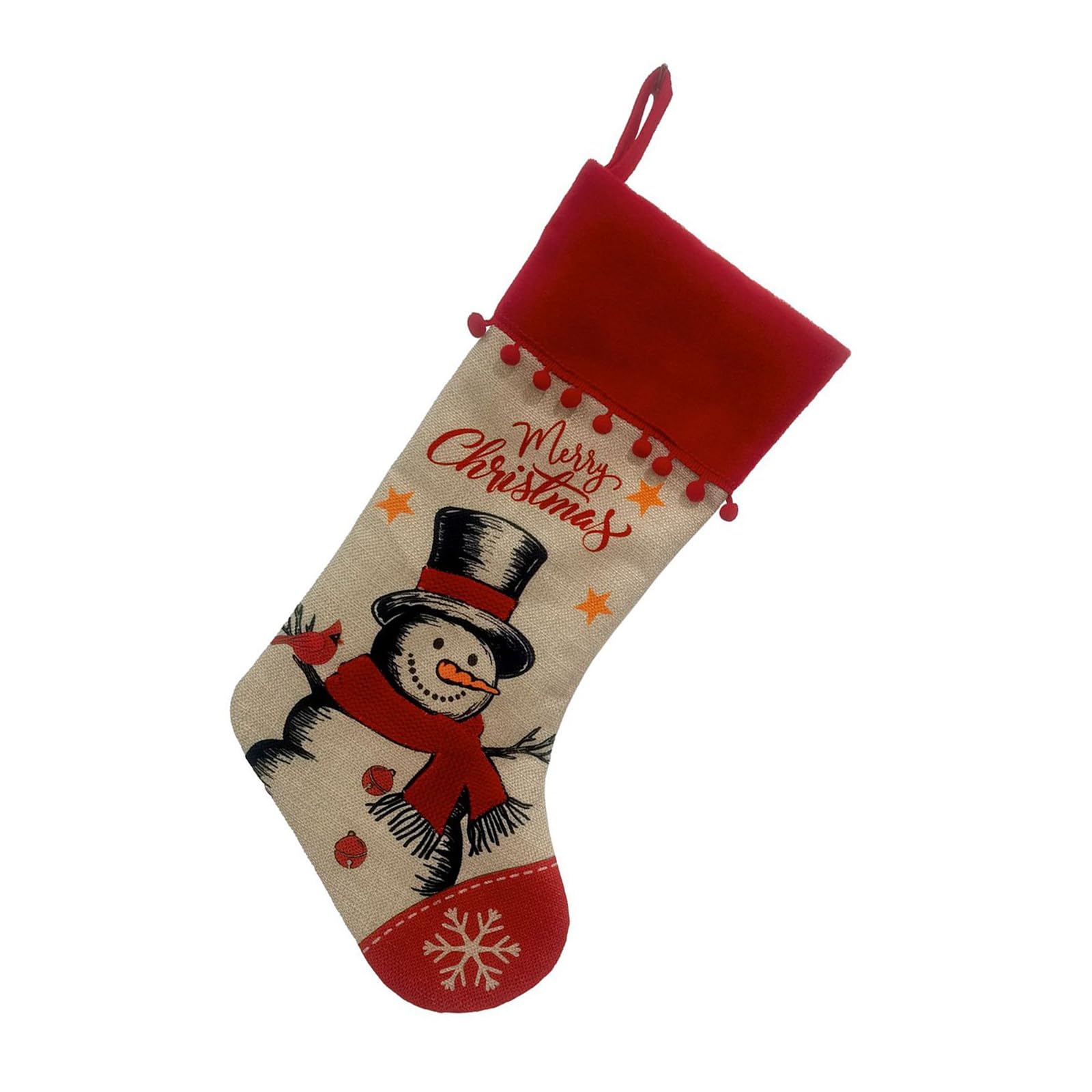 Festival Santa Claus Snowman Hessian Christmas Stockings User-friendly Hanging Decorations for Home Retail Store Holiday Display Easy to Install Santa Claus