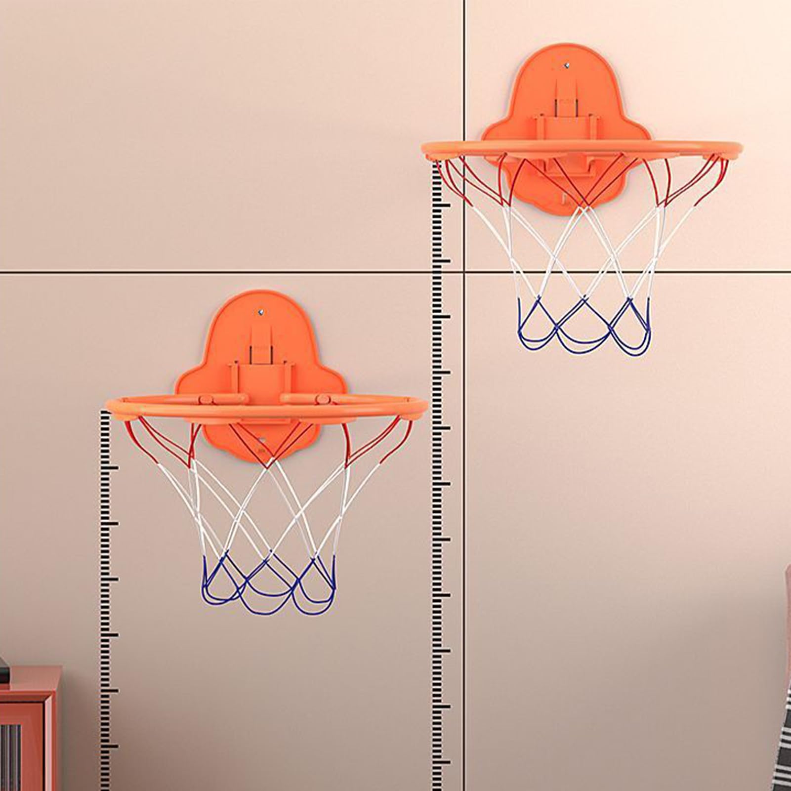 Generico Basketball Hoop - 32cm Dribbling Silent Basketball Training Hoop - Wall-Mounted Outdoor Toys with Sticky Backing for Adults, Kids