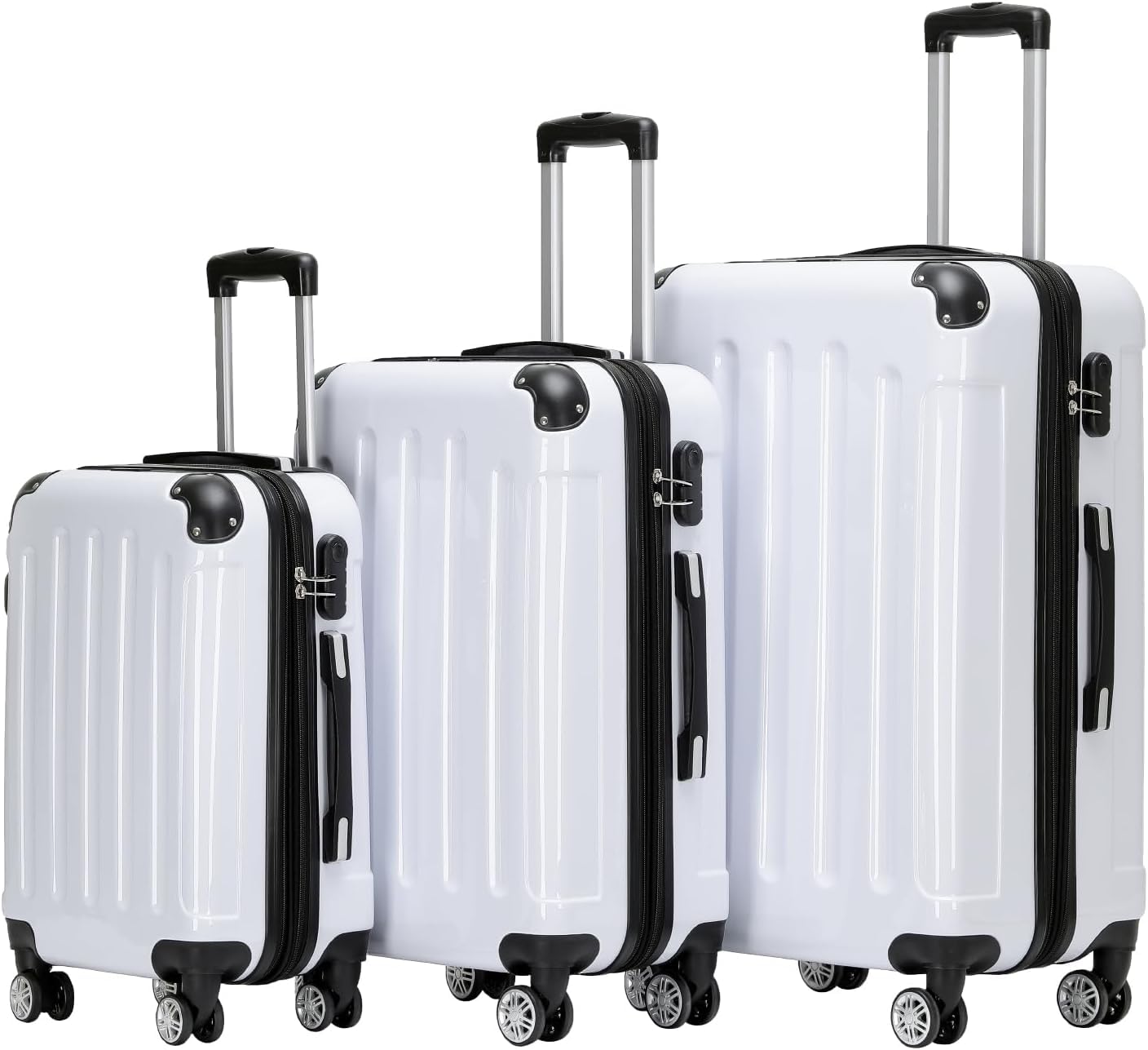 BEIBYE Hartschalen Koffer Trolley Rollkoffer Reisekoffer 4 Zwillingsrollen Polycabonat