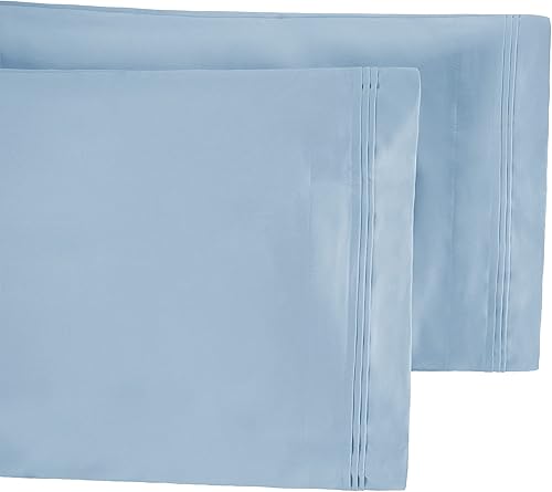 Miniatura 2 de Fundas de almohada de algodón egipcio, tamaño King, 650 hilos, 2 piezas, color azul bebé